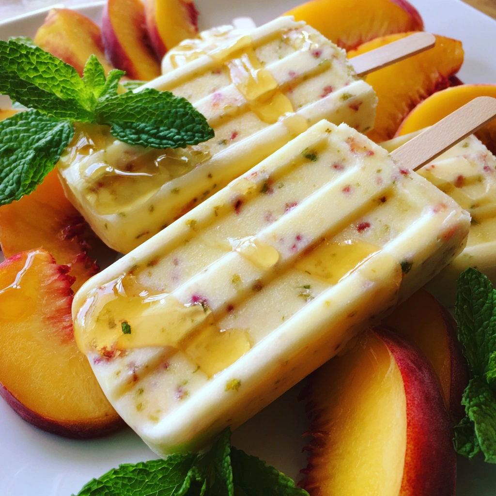Frozen Honey Yogurt Peach Pops