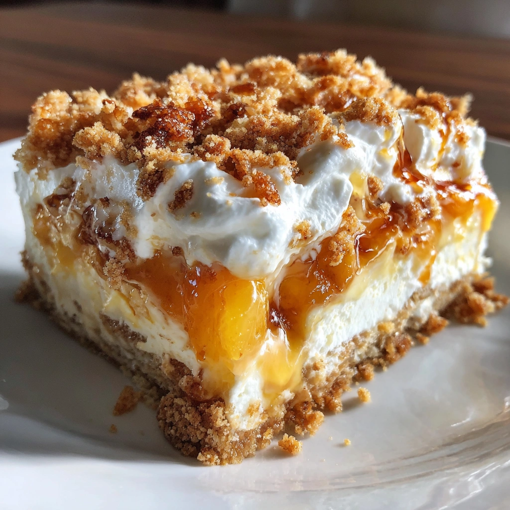 Frozen Peach Cobbler Ice Cream Cake
