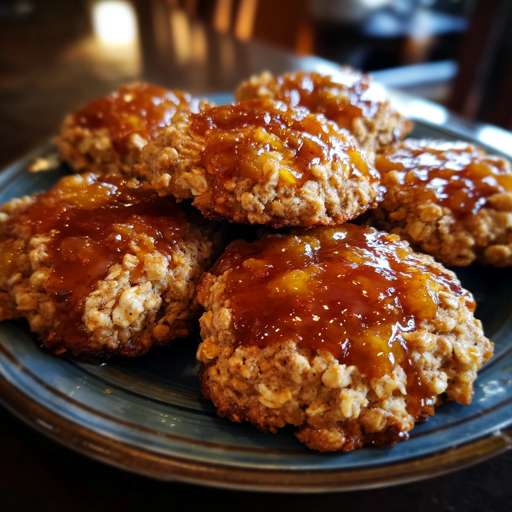 Honey-Glazed Peach Oat Cookies