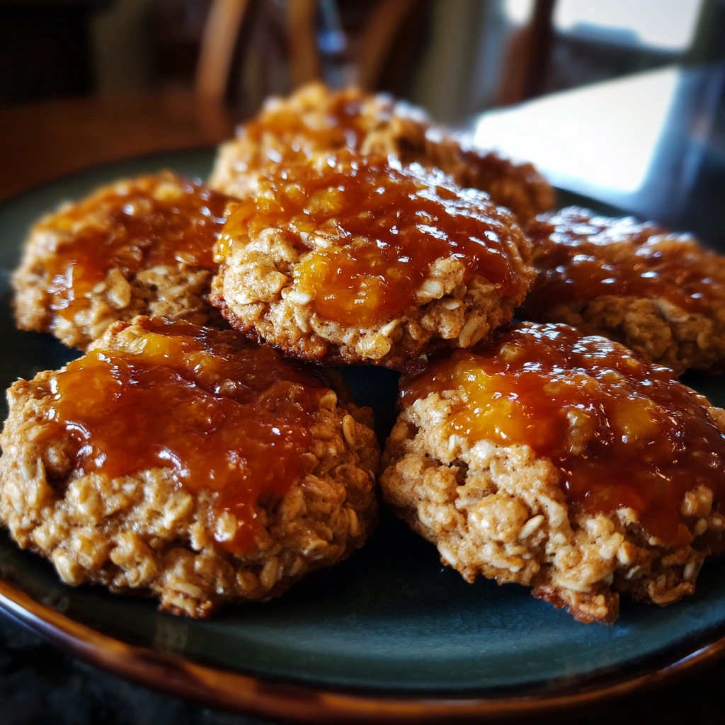 Honey-Glazed Peach Oat Cookies