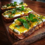 Lemon Curd & Ricotta Toast with Fresh Mint