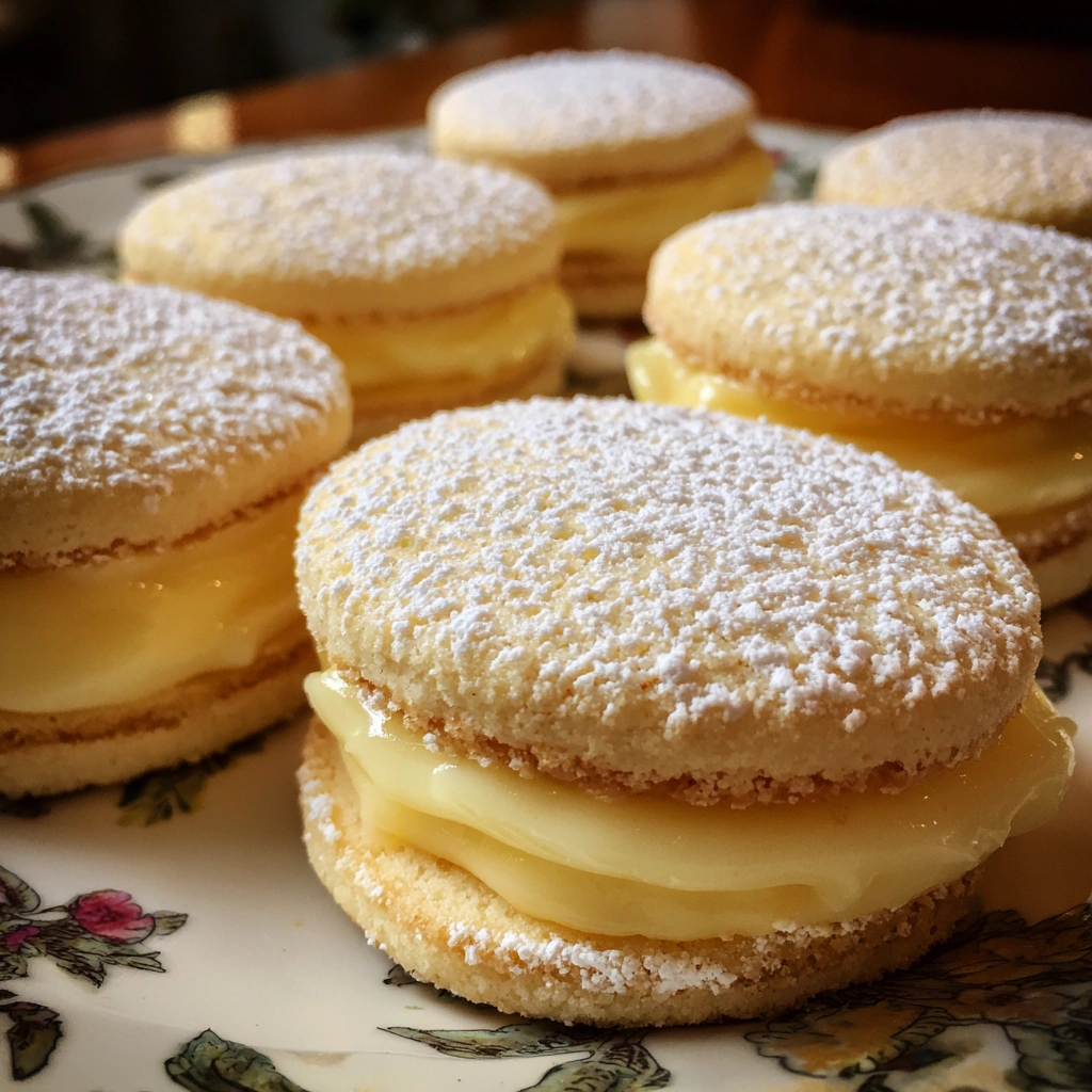 Lemon Rosewater Shortbread Sandwiches