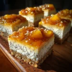 No-Bake Chia Peach Cheesecake Bars