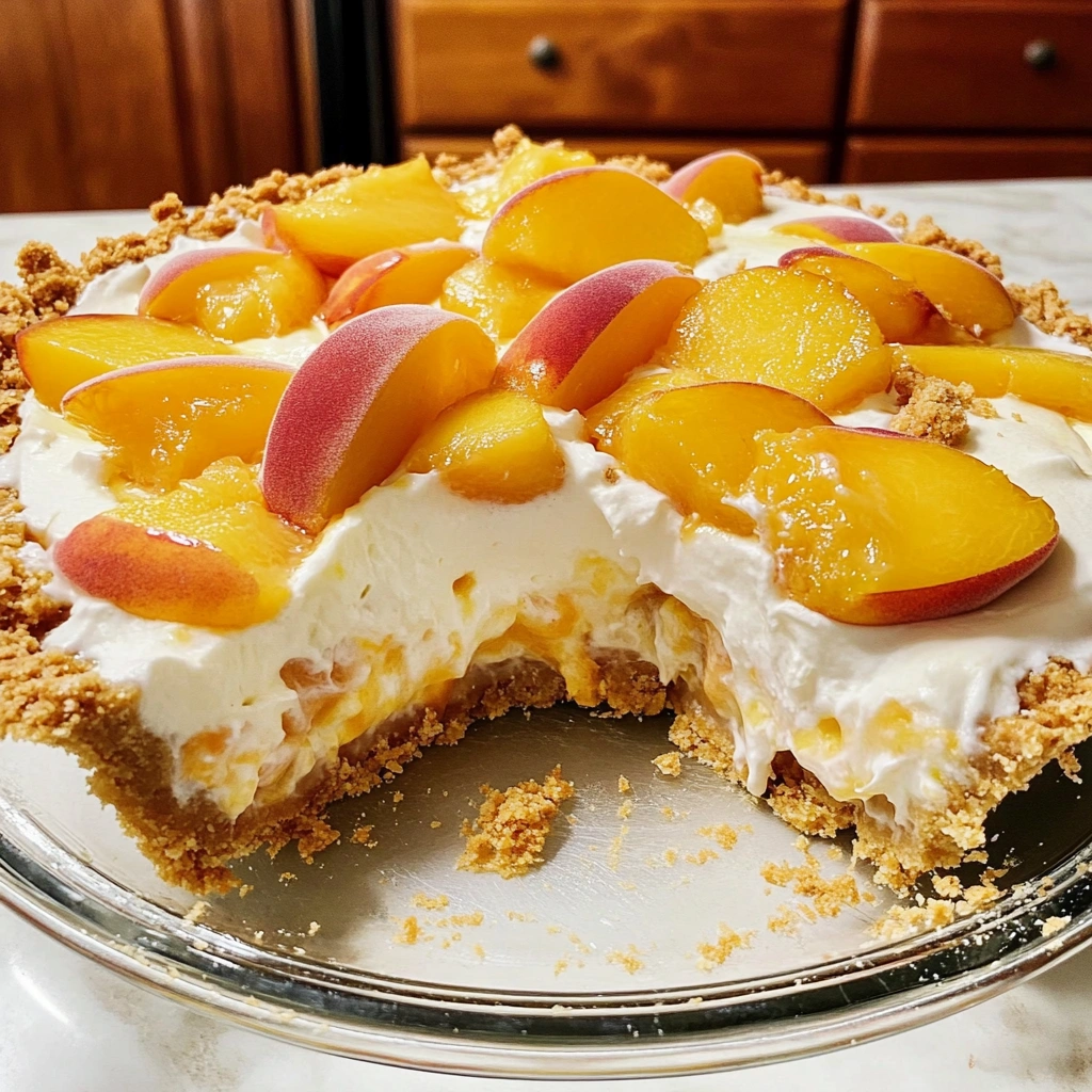 No-Bake Peaches & Cream Pie