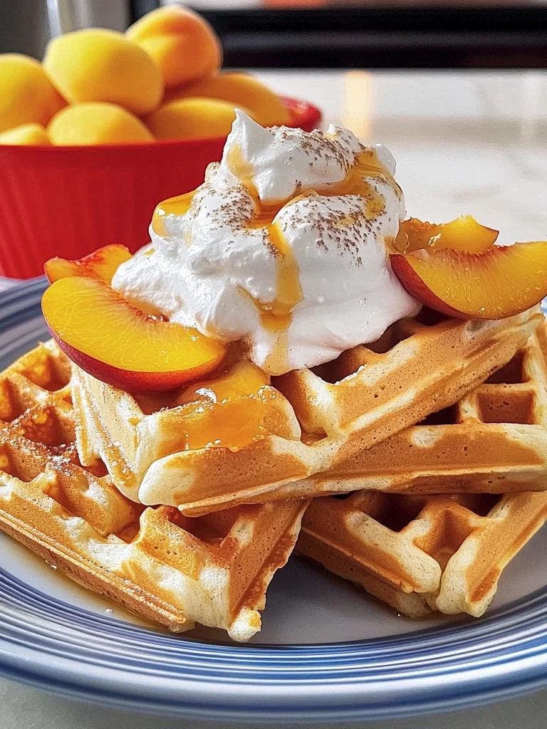 Peaches and Cream Waffle Dippers