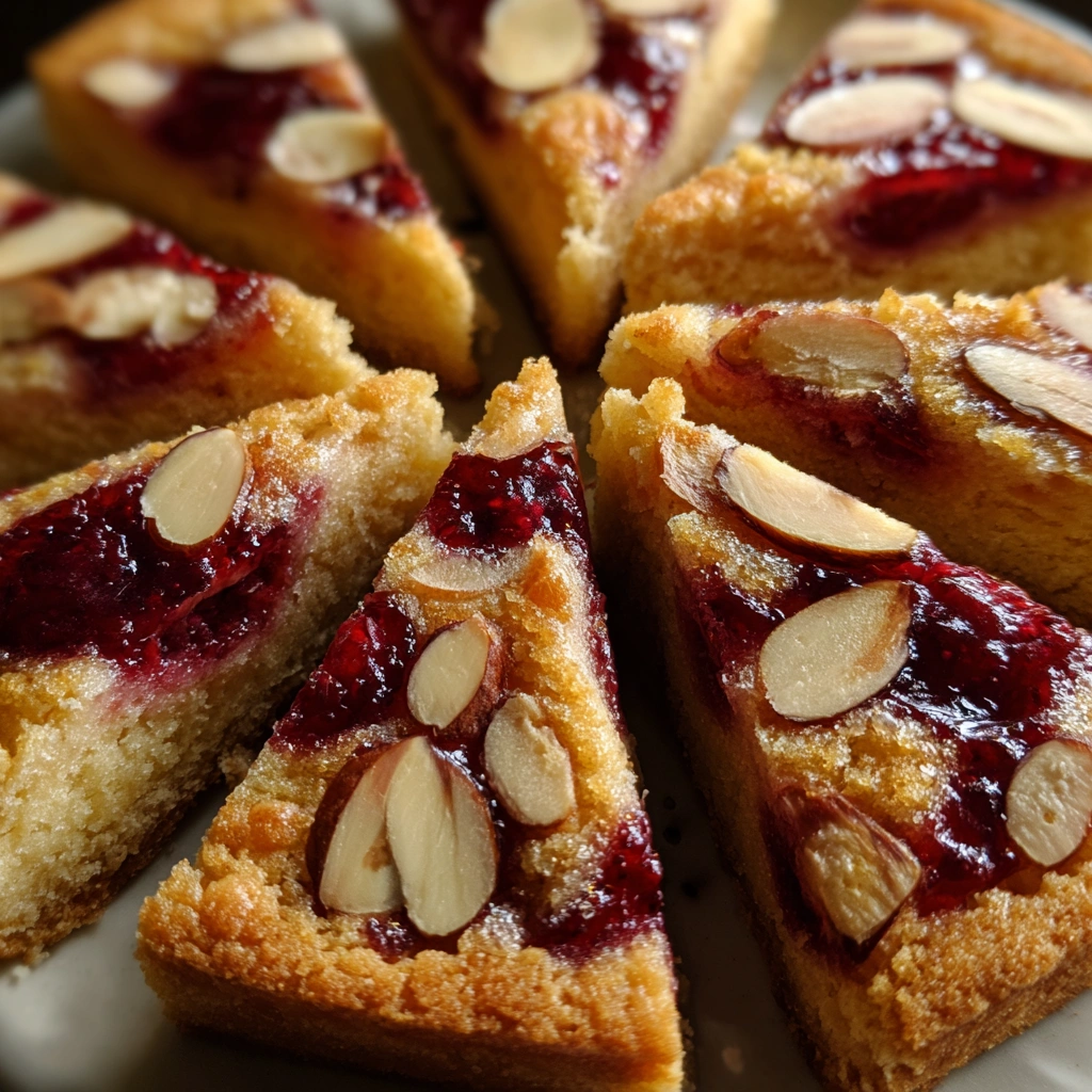 Raspberry Almond Shortbread Wedges