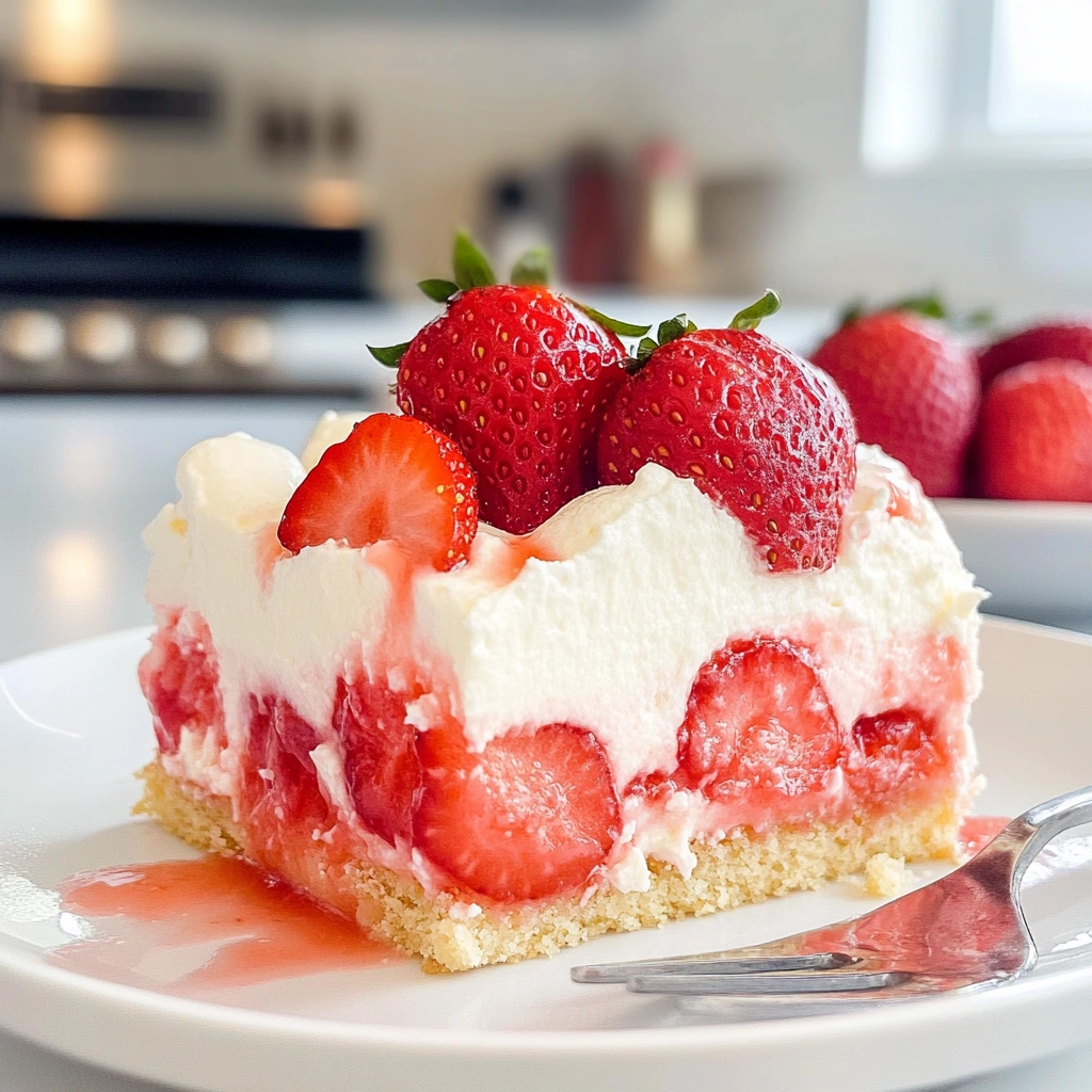 Strawberry Cheesecake Poke Cake