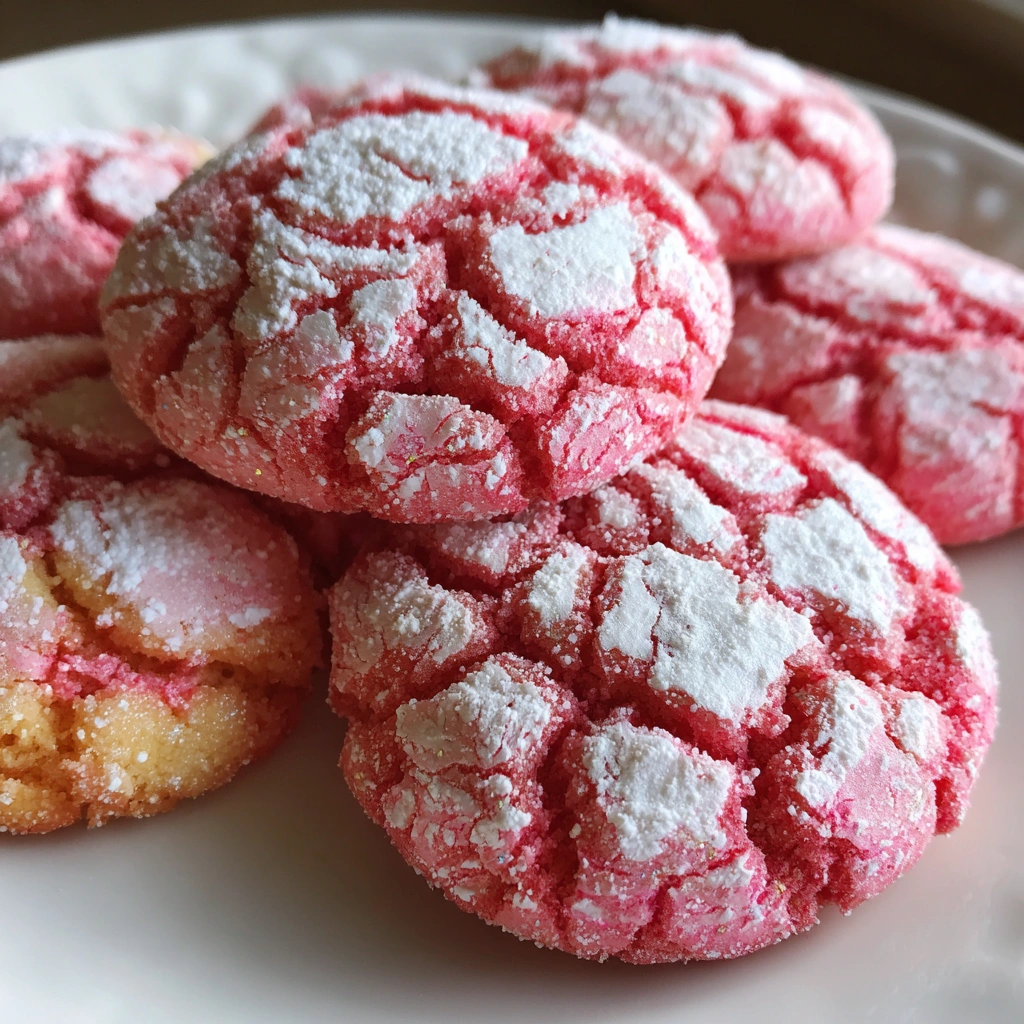 Strawberry Lemonade Crinkle Cookies