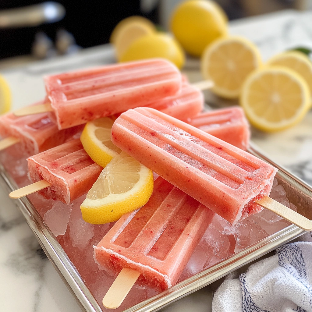 Strawberry Lemonade Popsicles
