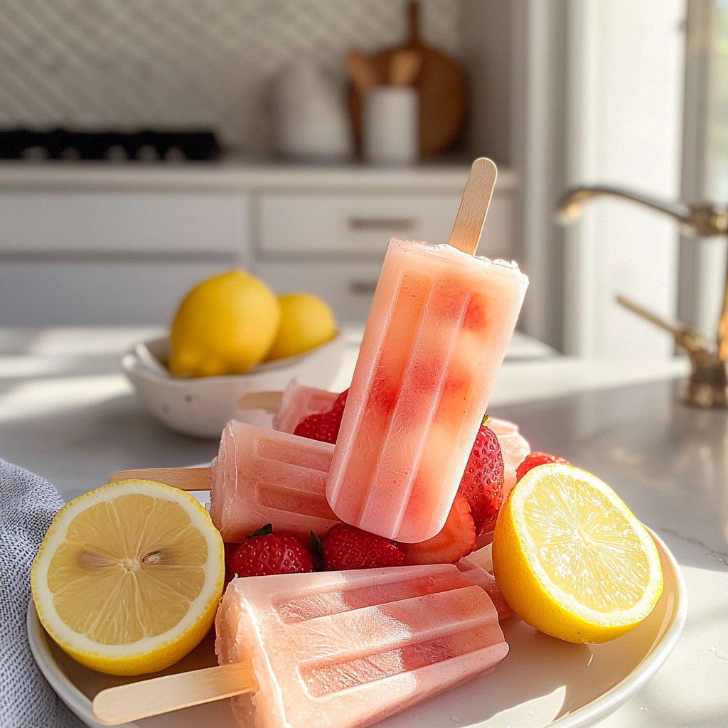 Strawberry Lemonade Popsicles