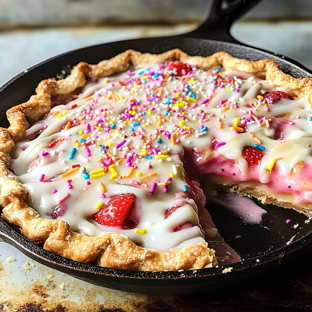 Strawberry Pop-Tart Skillet Pie