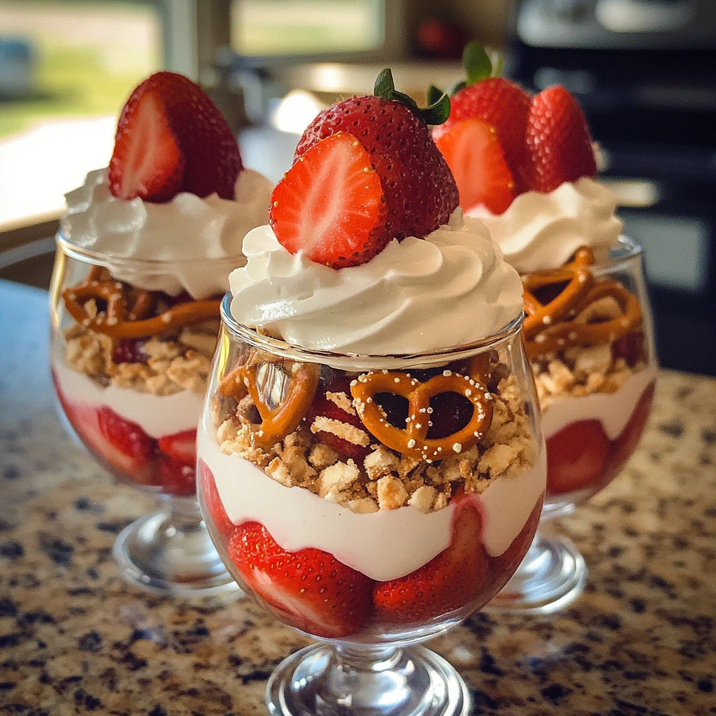 Strawberry Pretzel Salad Parfaits