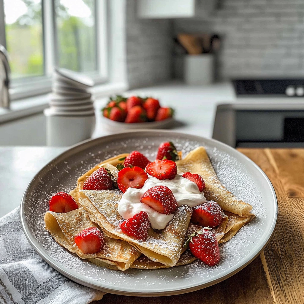 Strawberry Protein Crepes