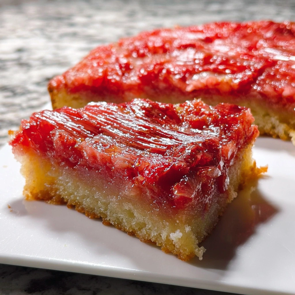 Strawberry-Rhubarb Upside-Down Cake