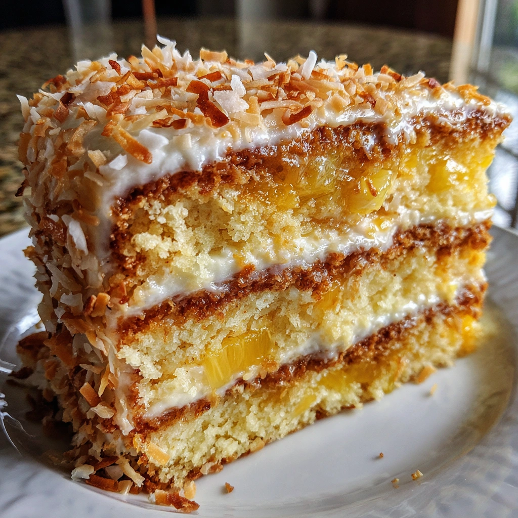 Tropical Pineapple Coconut Cake