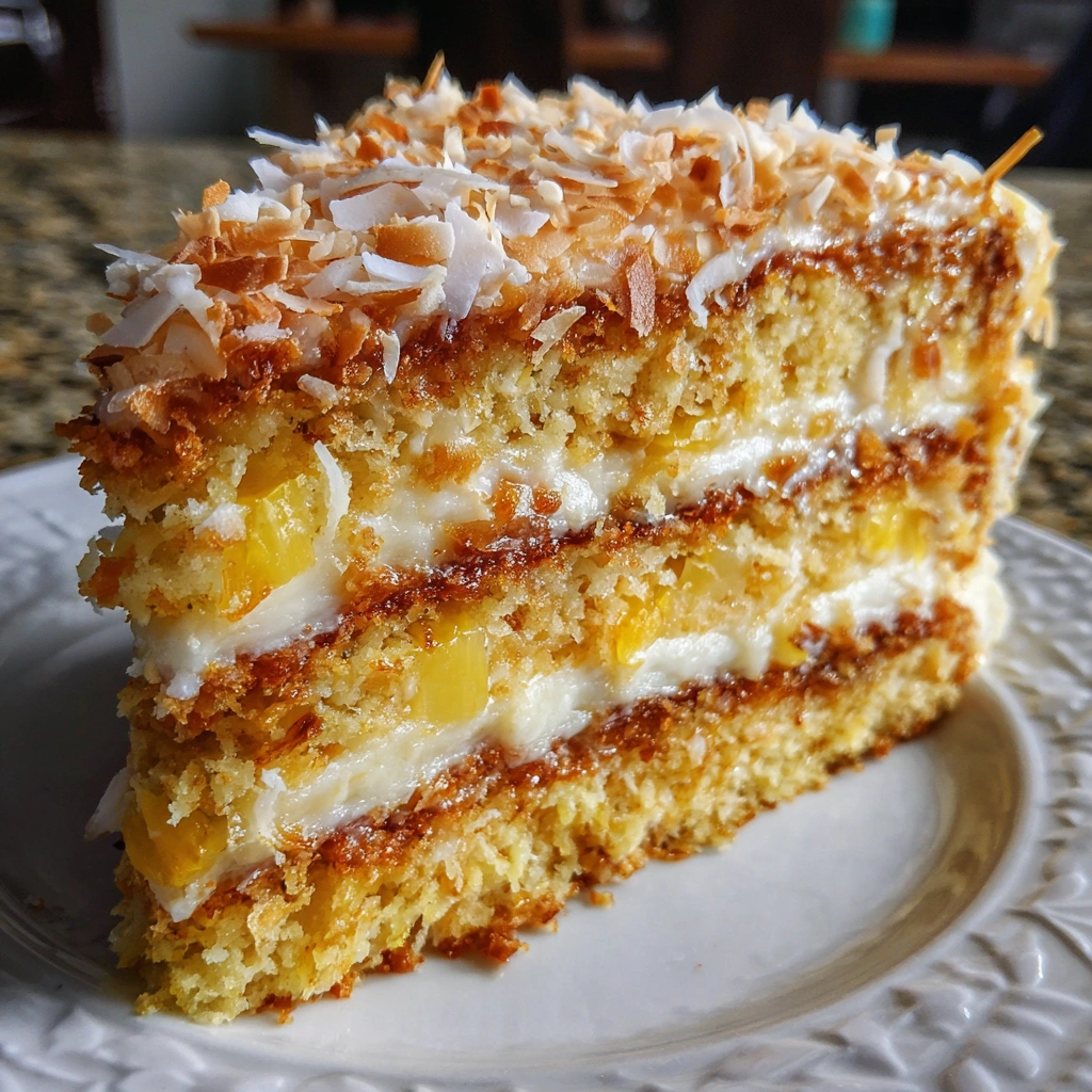 Tropical Pineapple Coconut Cake