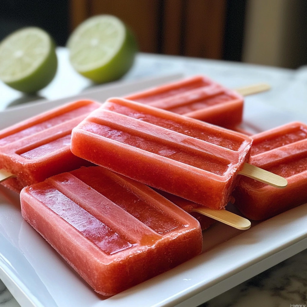 Watermelon Lime Honey Popsicles