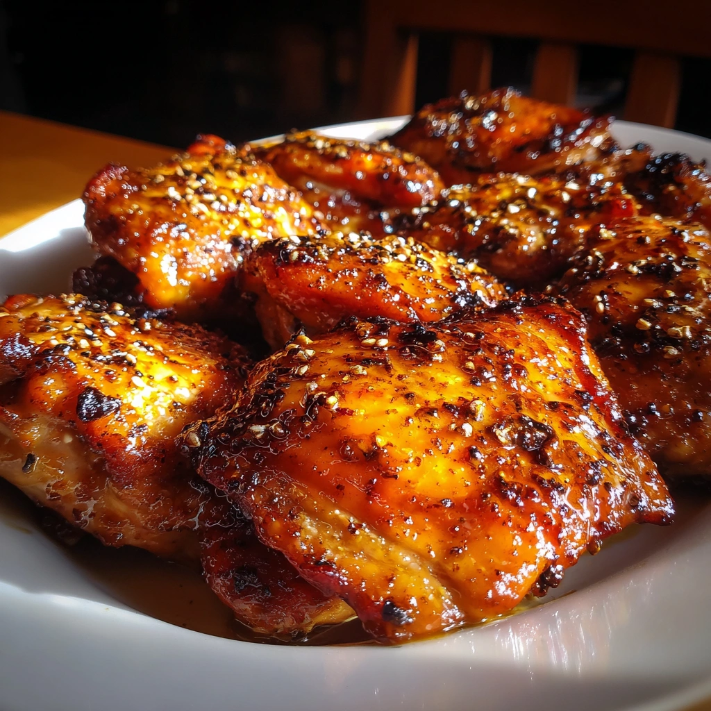 Apricot BBQ Glazed Chicken Thighs