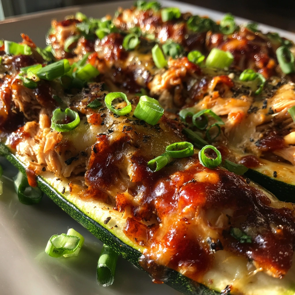 BBQ Chicken Zucchini Boats