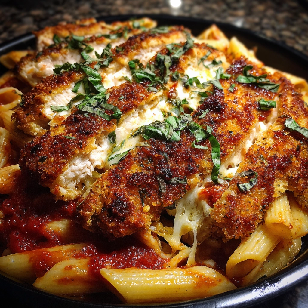 Baked Chicken Parm Pasta Bowl