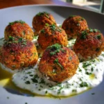 Baked Falafel Snack Balls with Tzatziki