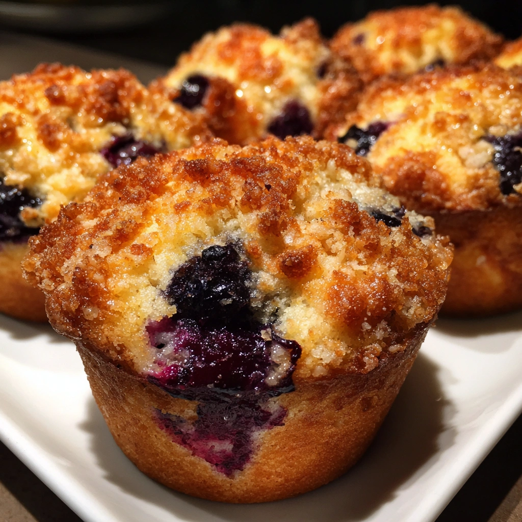 Blueberry Oat Crumble Muffins