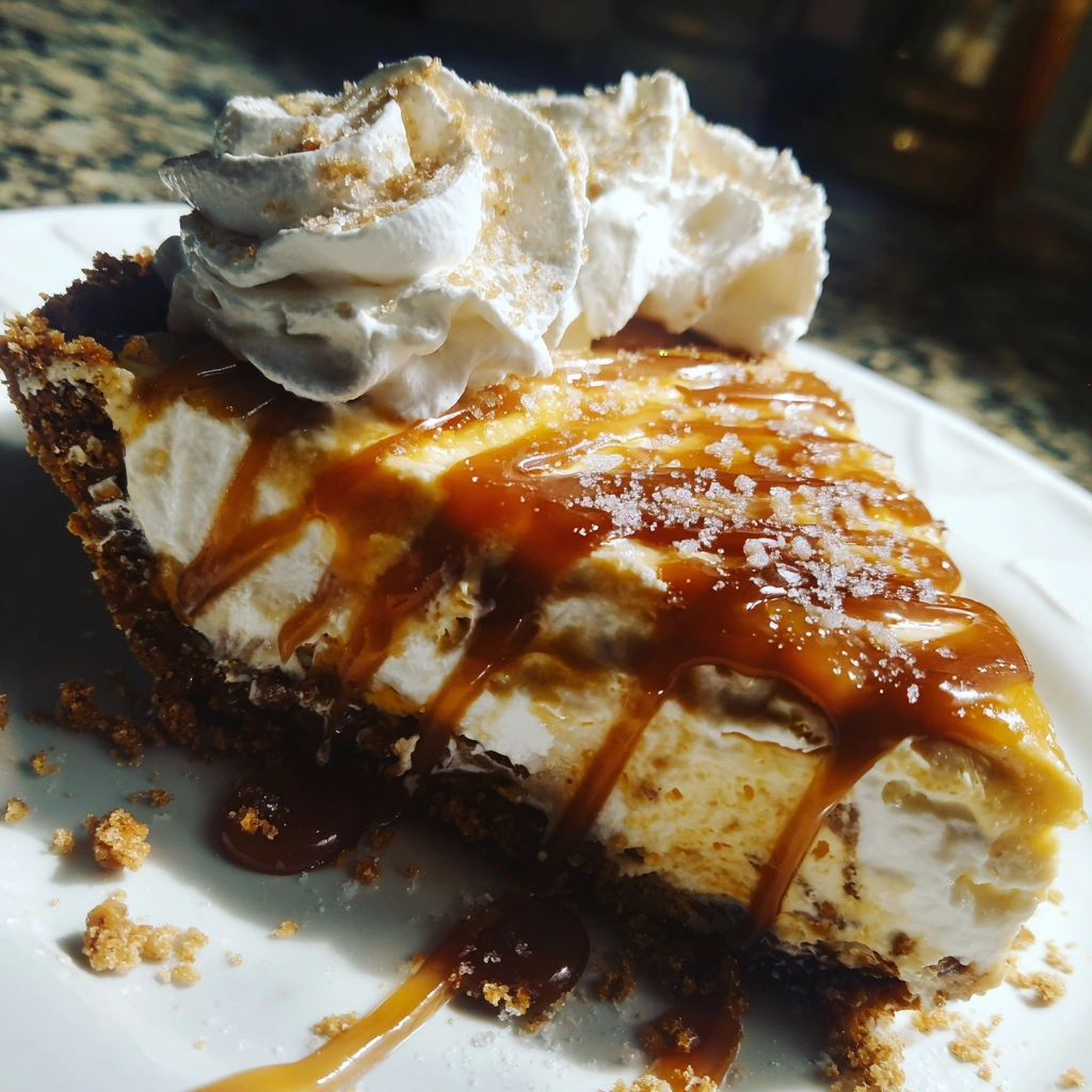 Caramel Swirl Ice Cream Pie with Pretzel Crust