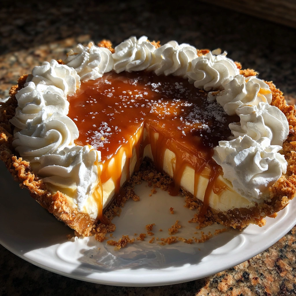Caramel Swirl Ice Cream Pie with Pretzel Crust