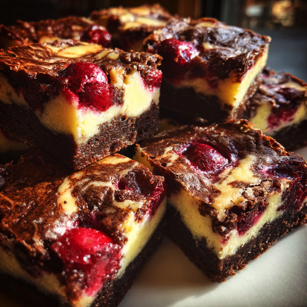 Cherry Almond Cheesecake Brownies