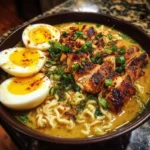 Chicken Ramen with Creamy Garlic Sauce