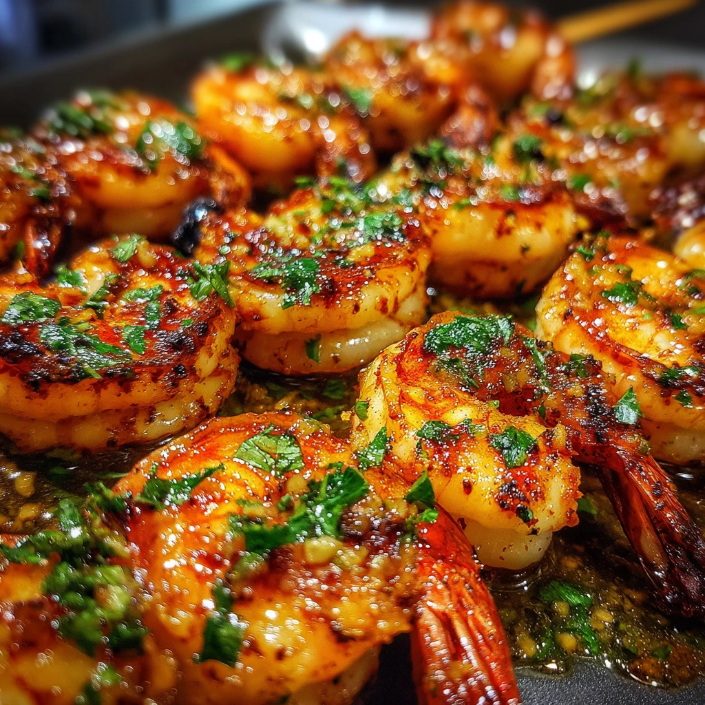 Chili Garlic Butter Shrimp Skewers