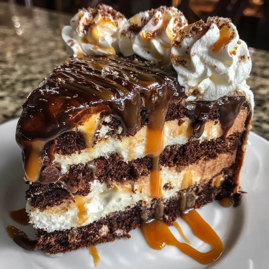 Chocolate Caramel Swirl Ice Cream Cake
