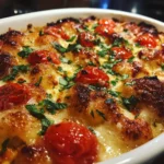 Creamy Baked Gnocchi with Roasted Tomatoes & Cheese