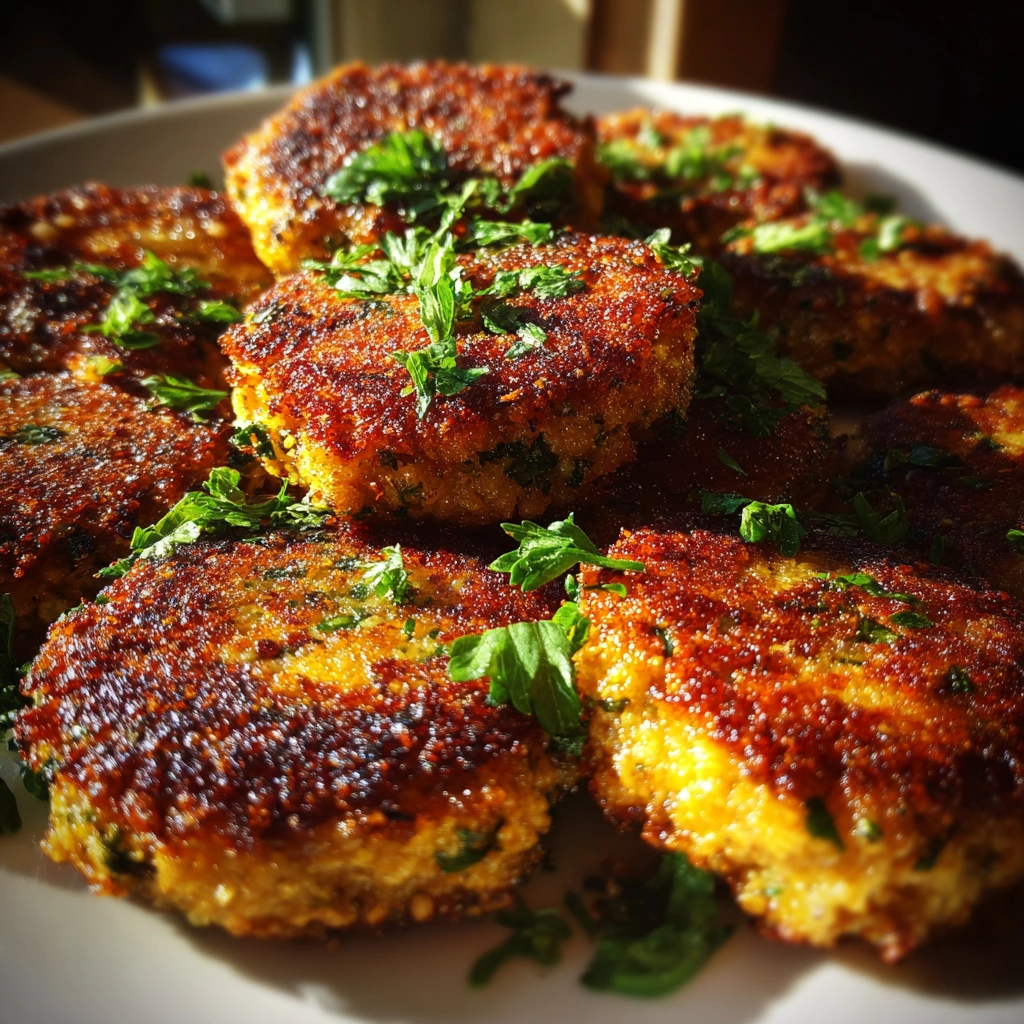 Crispy Lemon Garlic Chickpea Patties