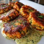 Crispy Salmon Cakes with Dill Sauce