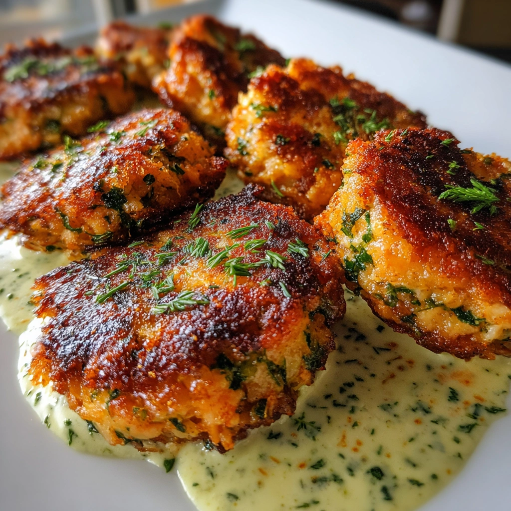 Crispy Salmon Cakes with Dill Sauce