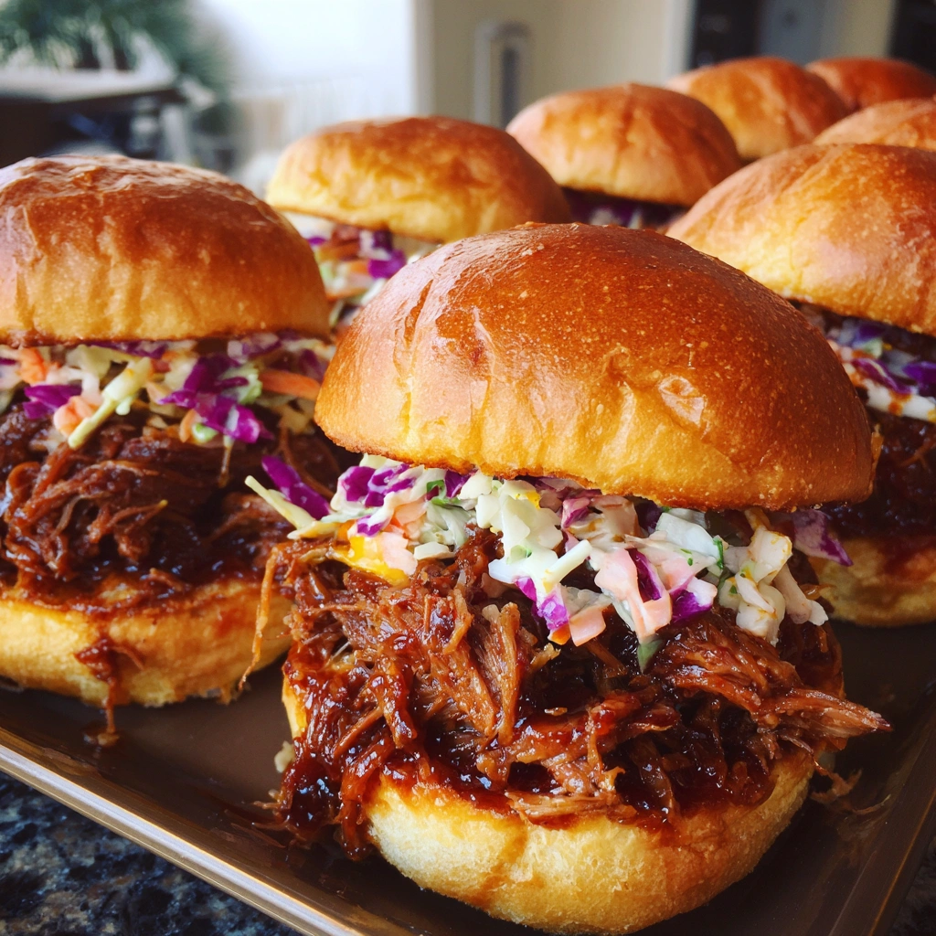 Crockpot BBQ Pulled Beef Sliders