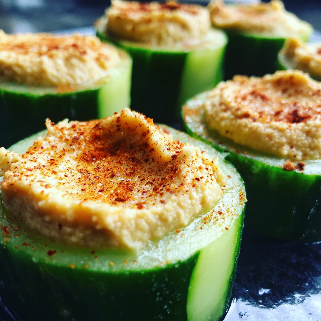 Cucumber Hummus Snack Cups