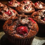 Double Chocolate Cherry Muffins