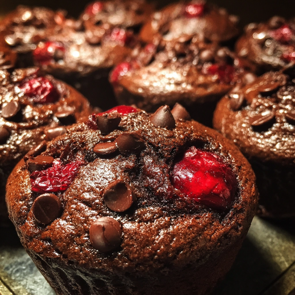 Double Chocolate Cherry Muffins