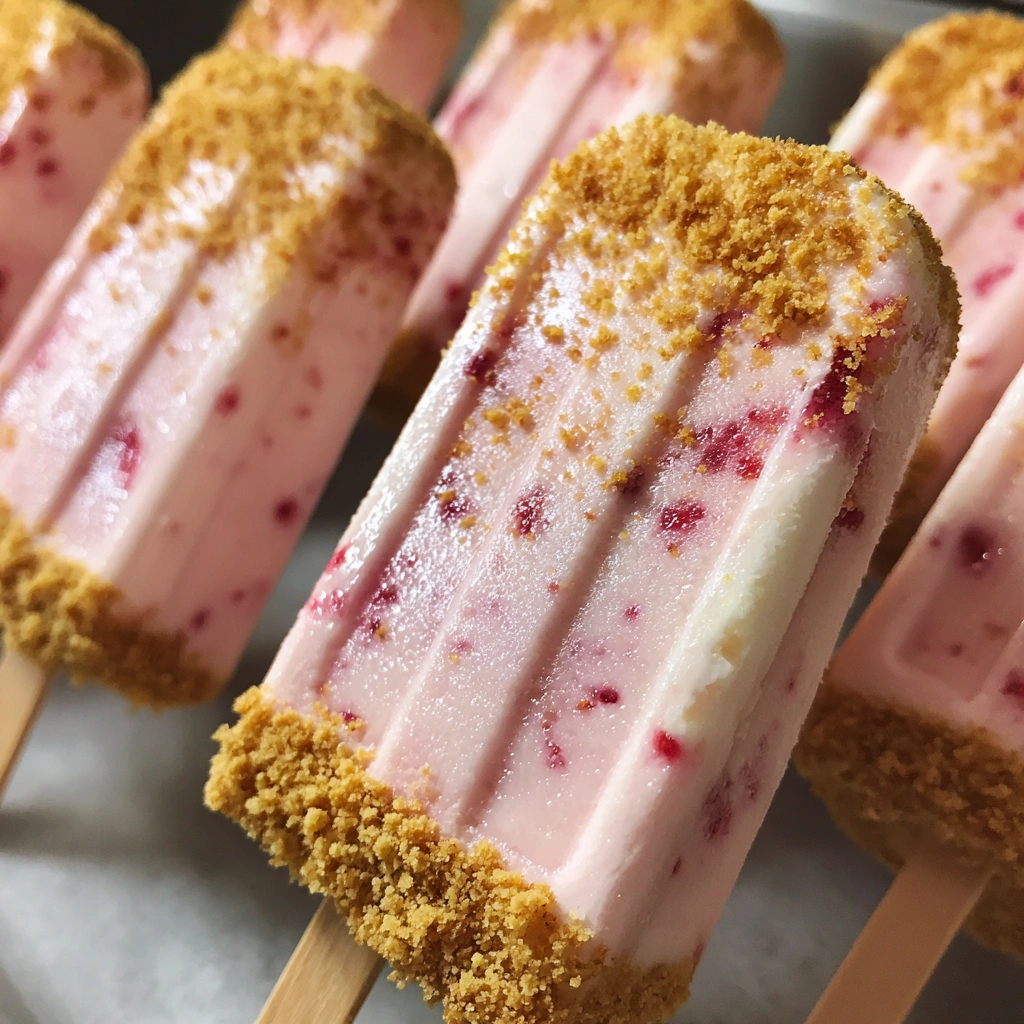 Frozen Strawberry Cheesecake Pops