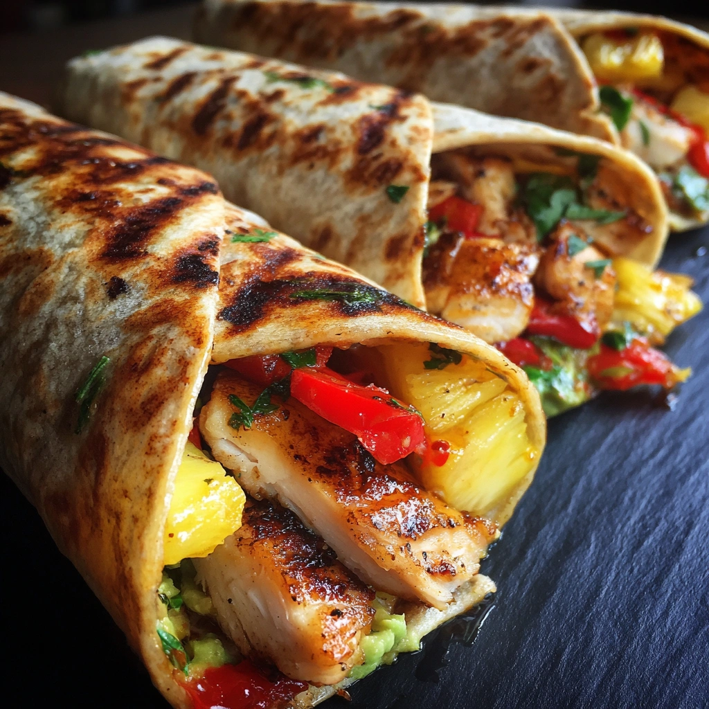 Grilled Pineapple Chicken Wraps