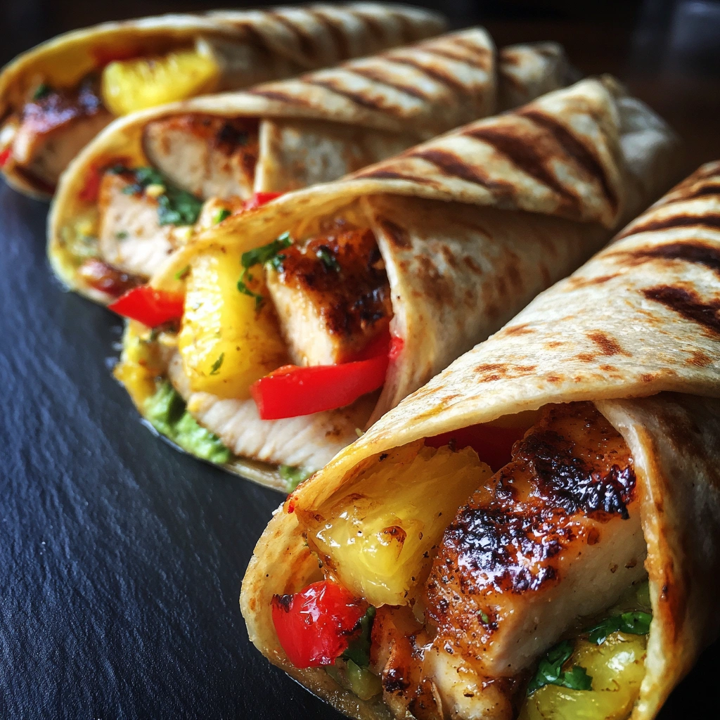 Grilled Pineapple Chicken Wraps