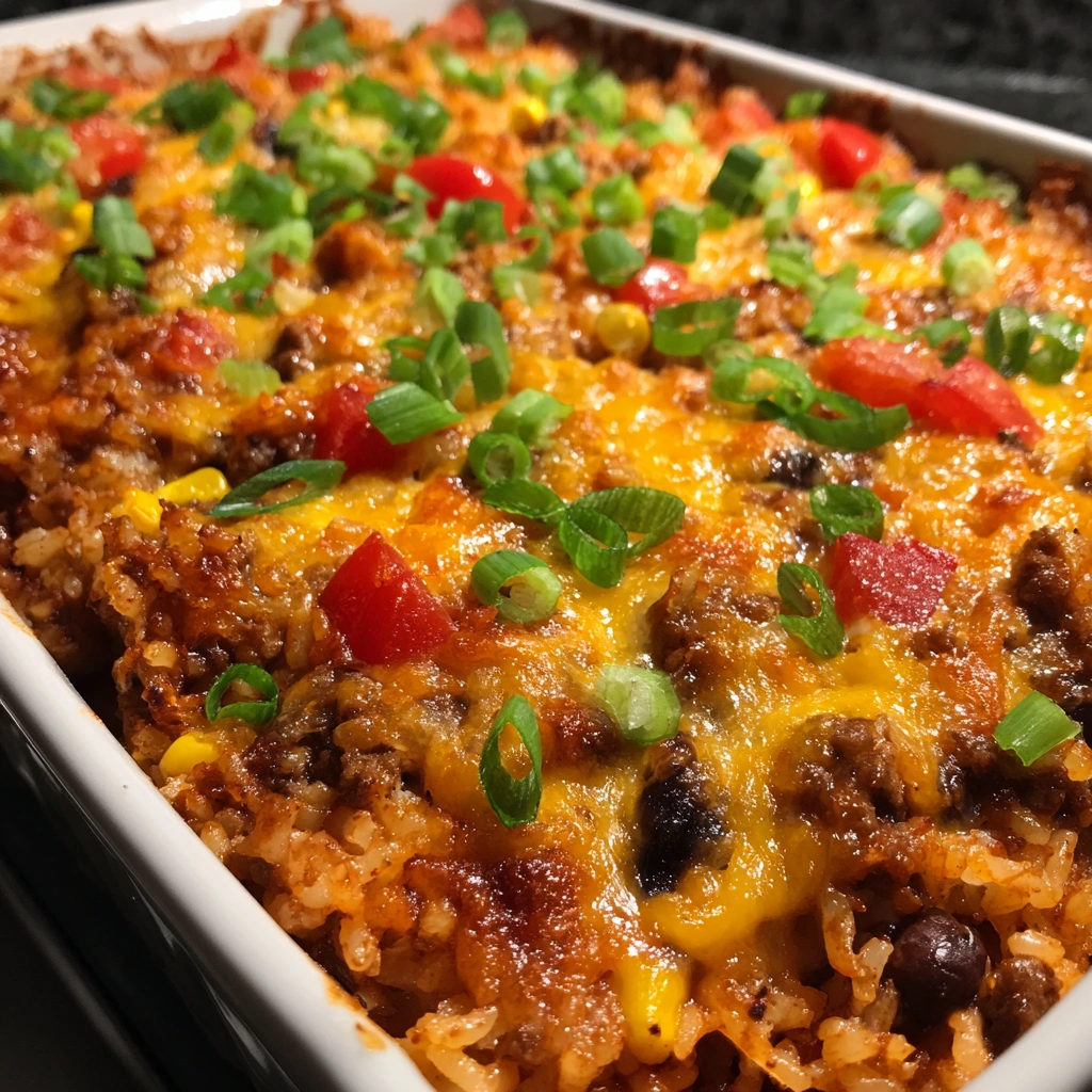 Ground Beef Taco Rice Casserole
