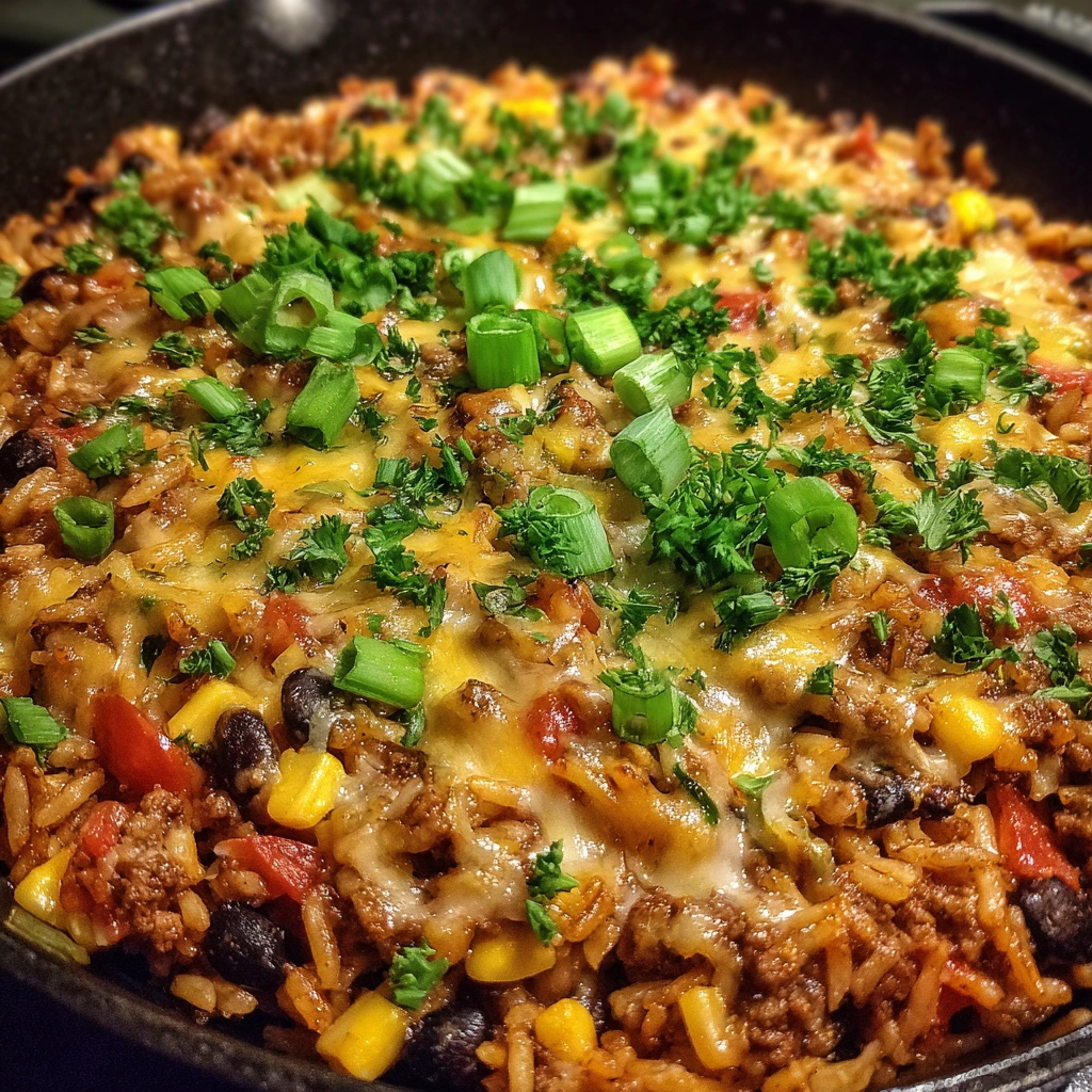 Ground Beef Taco Rice Skillet