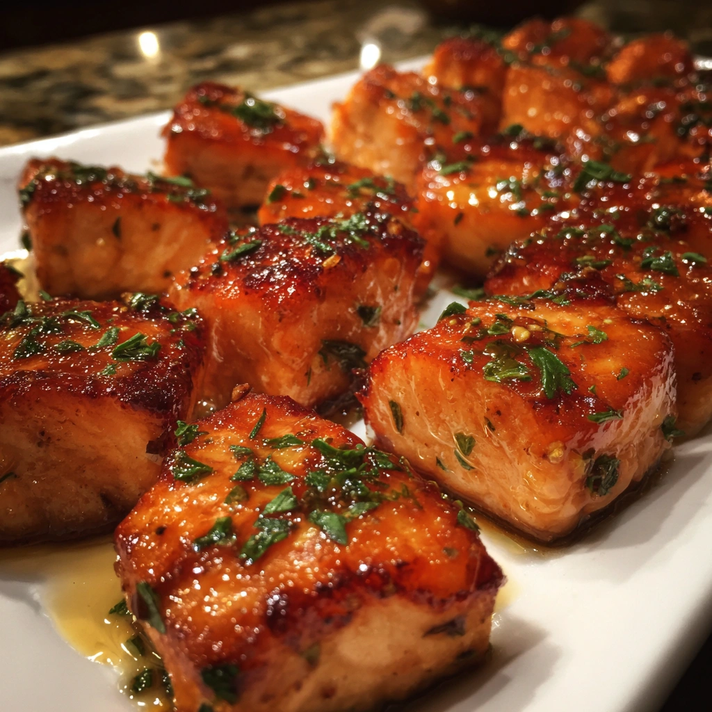 Honey Butter Glazed Salmon Bites