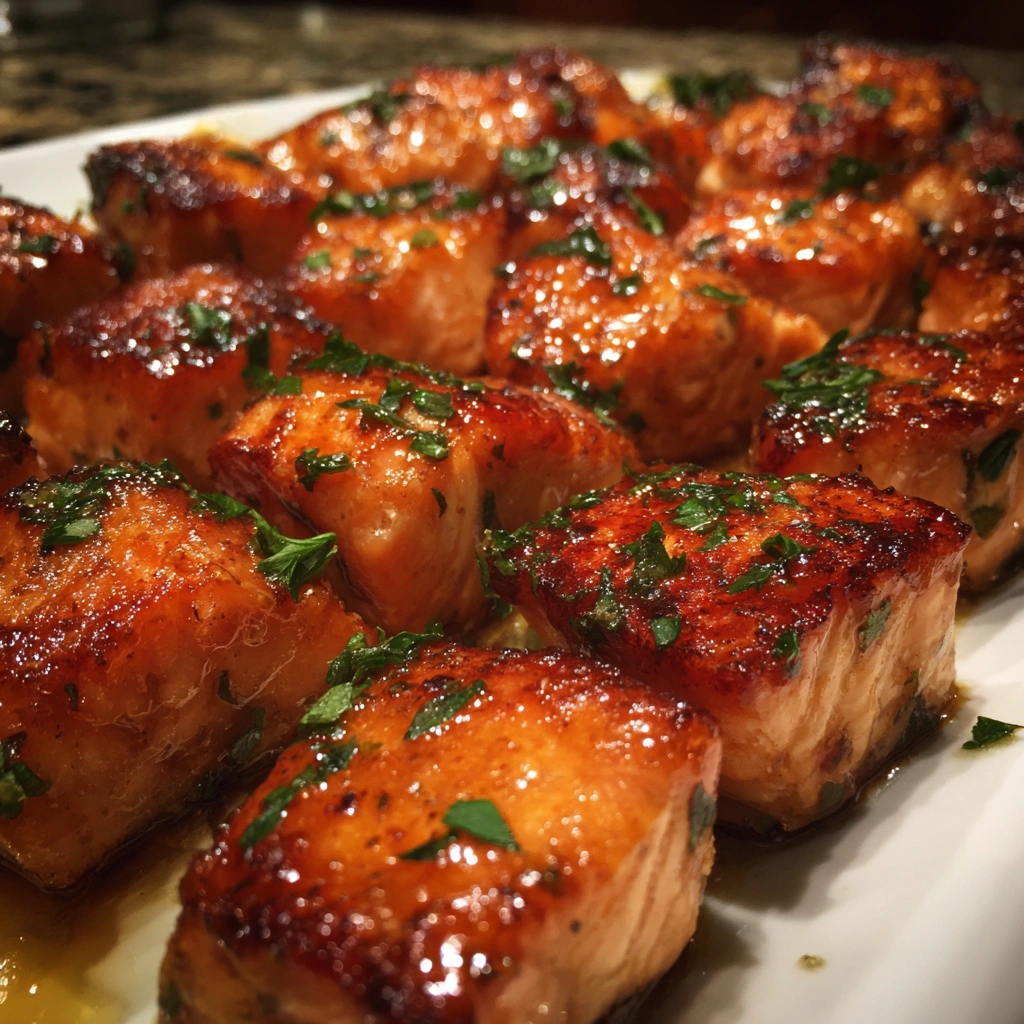Honey Butter Glazed Salmon Bites
