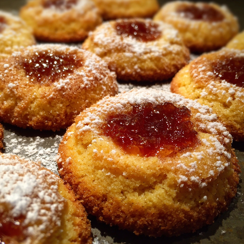 Jam-Filled Lemon Cornmeal Cookies