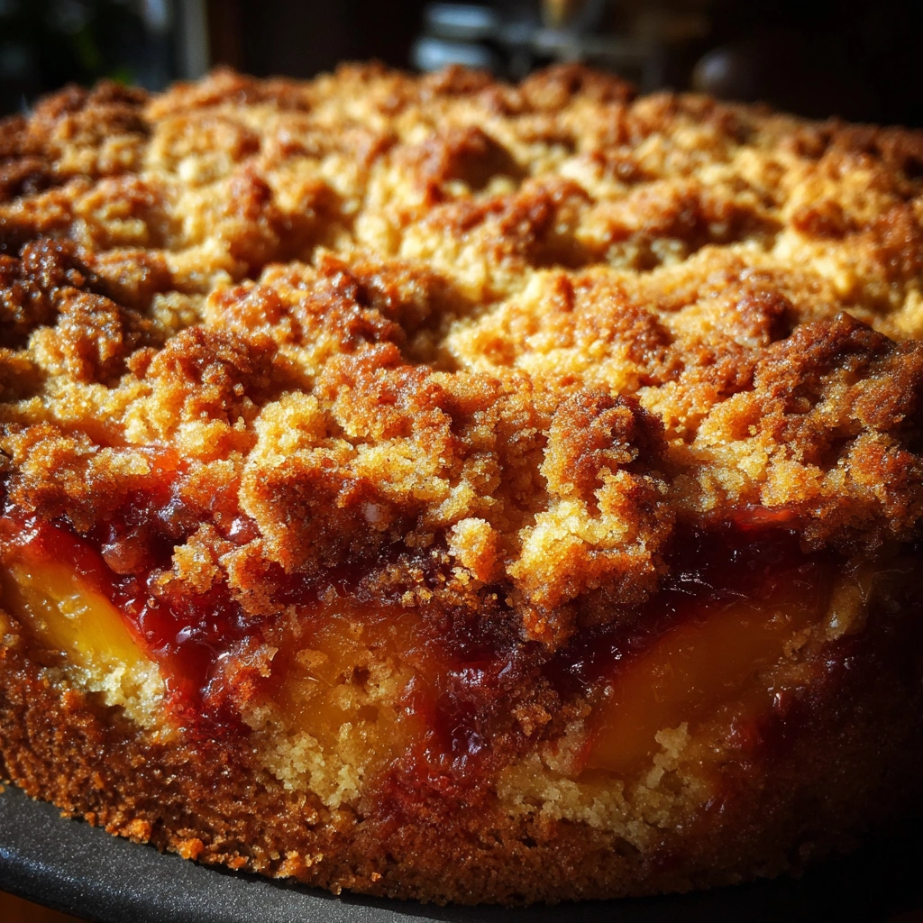Jam-Filled Nectarine Crumb Cake