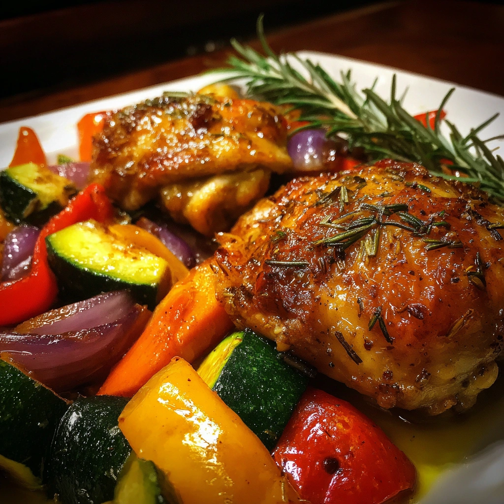 Lemon Herb Chicken Thighs with Roasted Veggies